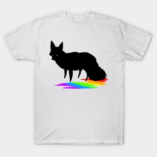 Rainbow Ink Fox Sketch T-Shirt